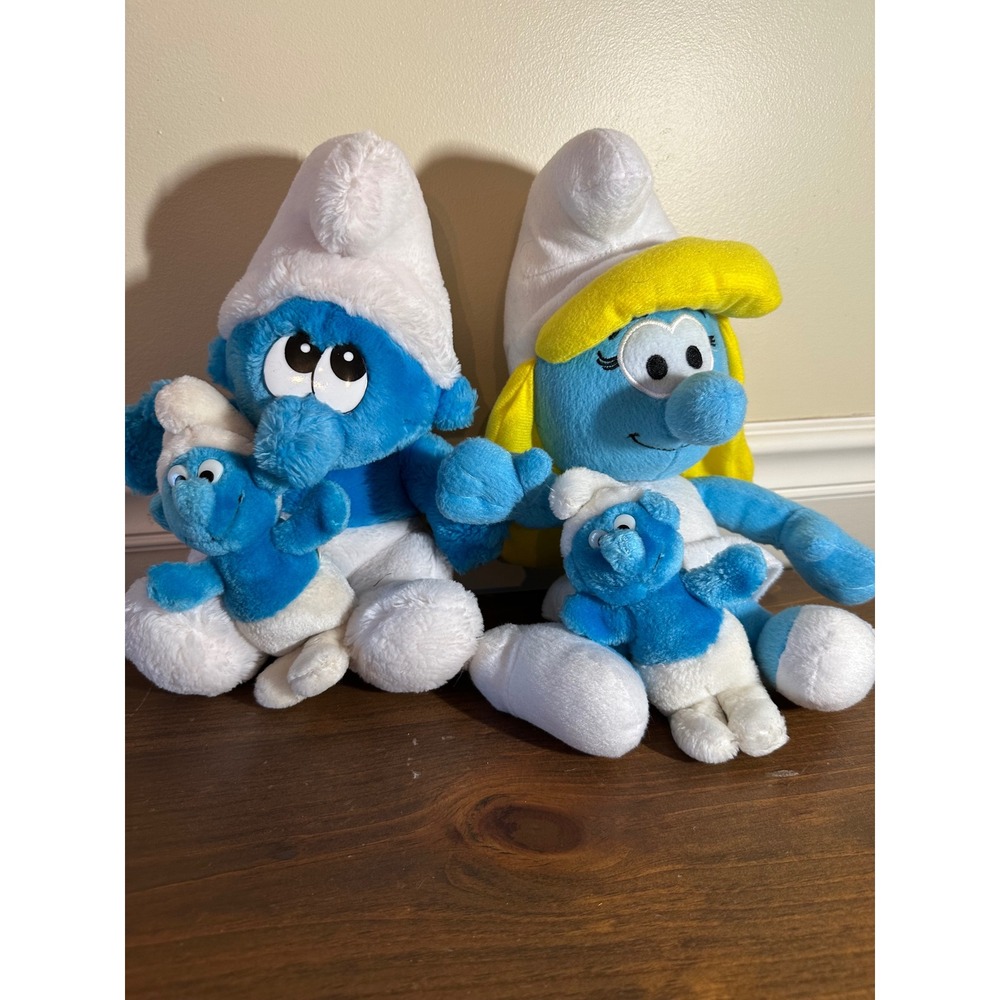 Vintage Applause The Smurfs Plush Lot Smurfette and Smurf Figures Set of 4